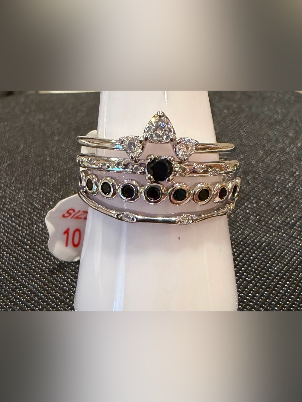 BP RG74631 Delicates Stack Black Onyx ring Size 10